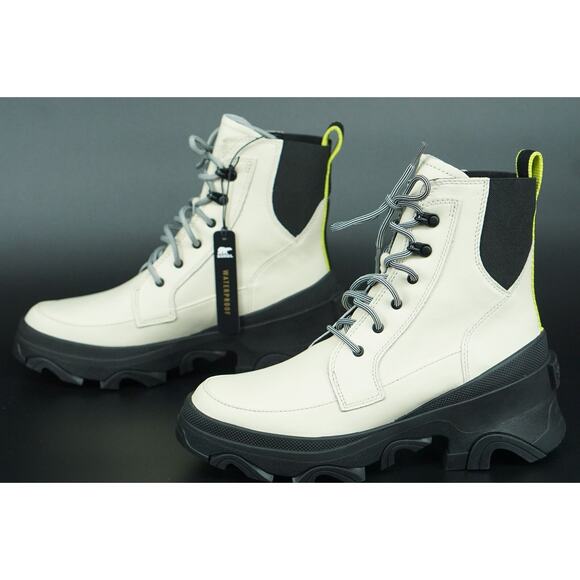Sorel Brex Lace-up Waterproof Snow Boot size 8 Chalk Ankle Hiking Platform - Picture 2 of 10